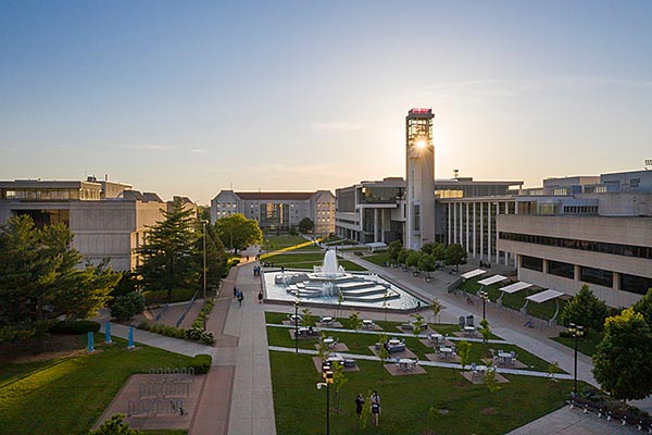 high-angle photo of Missouri state university campus